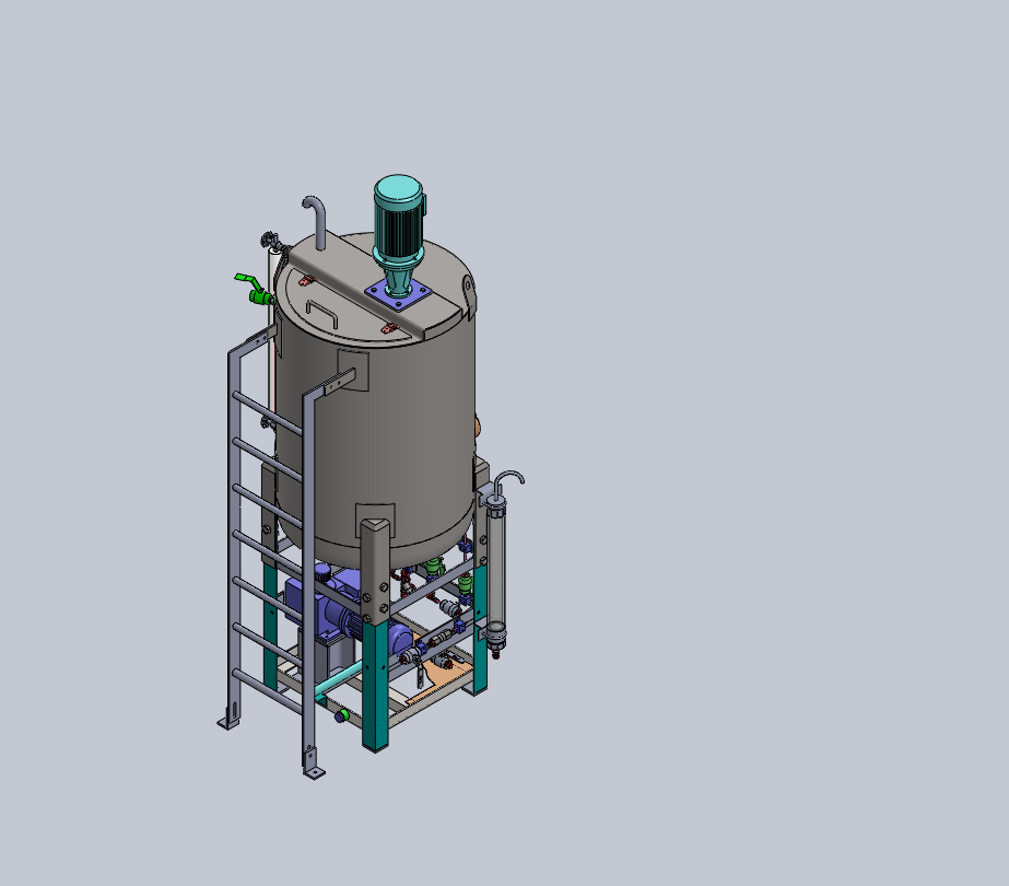 CHEMICAL INJECTION SKID化工罐模型3D图纸 IGS格式